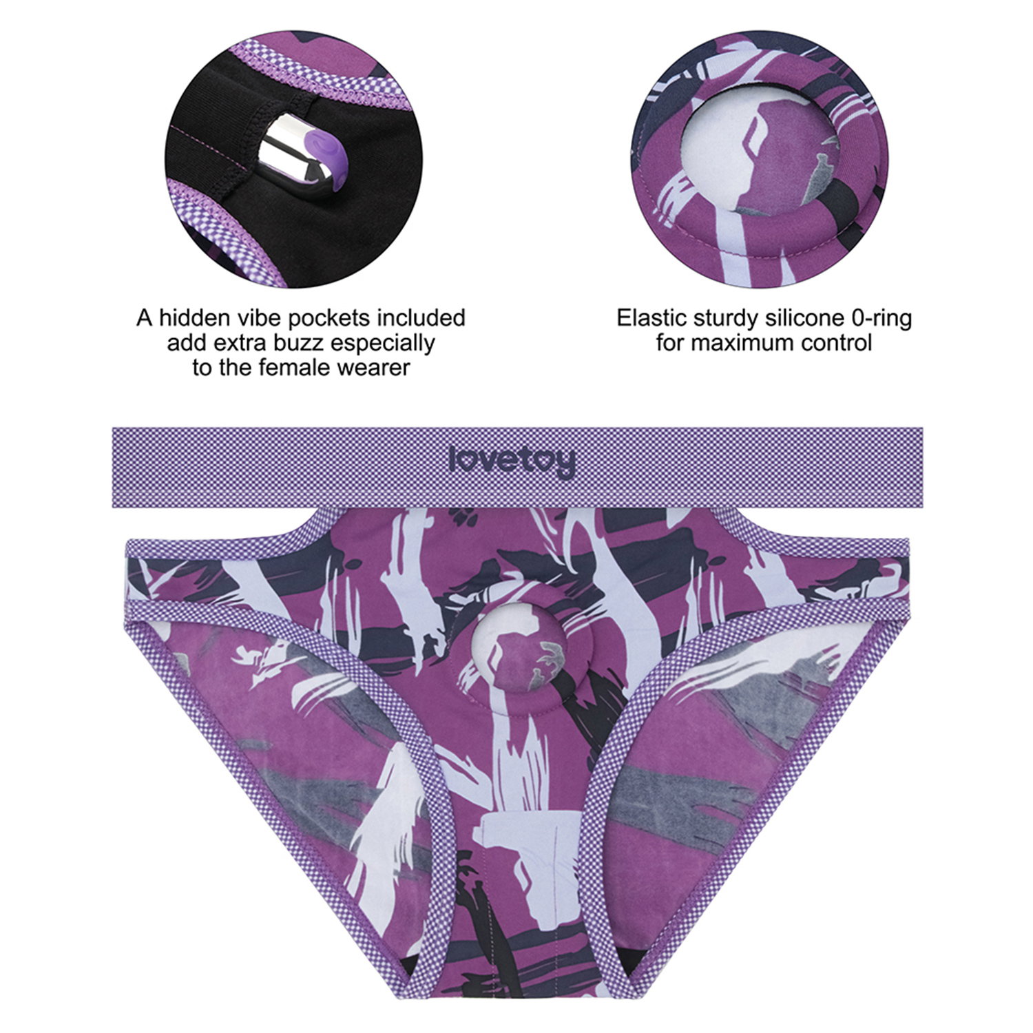 LoveToy - Ingen - Violet Strap-on Panties Size M/L - Purple