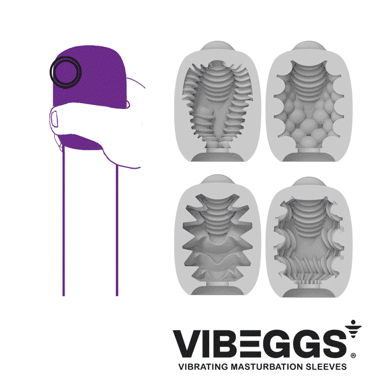 VIBEGGS - Twisty Tongues - Vibrating Masturbation Sleeve - White