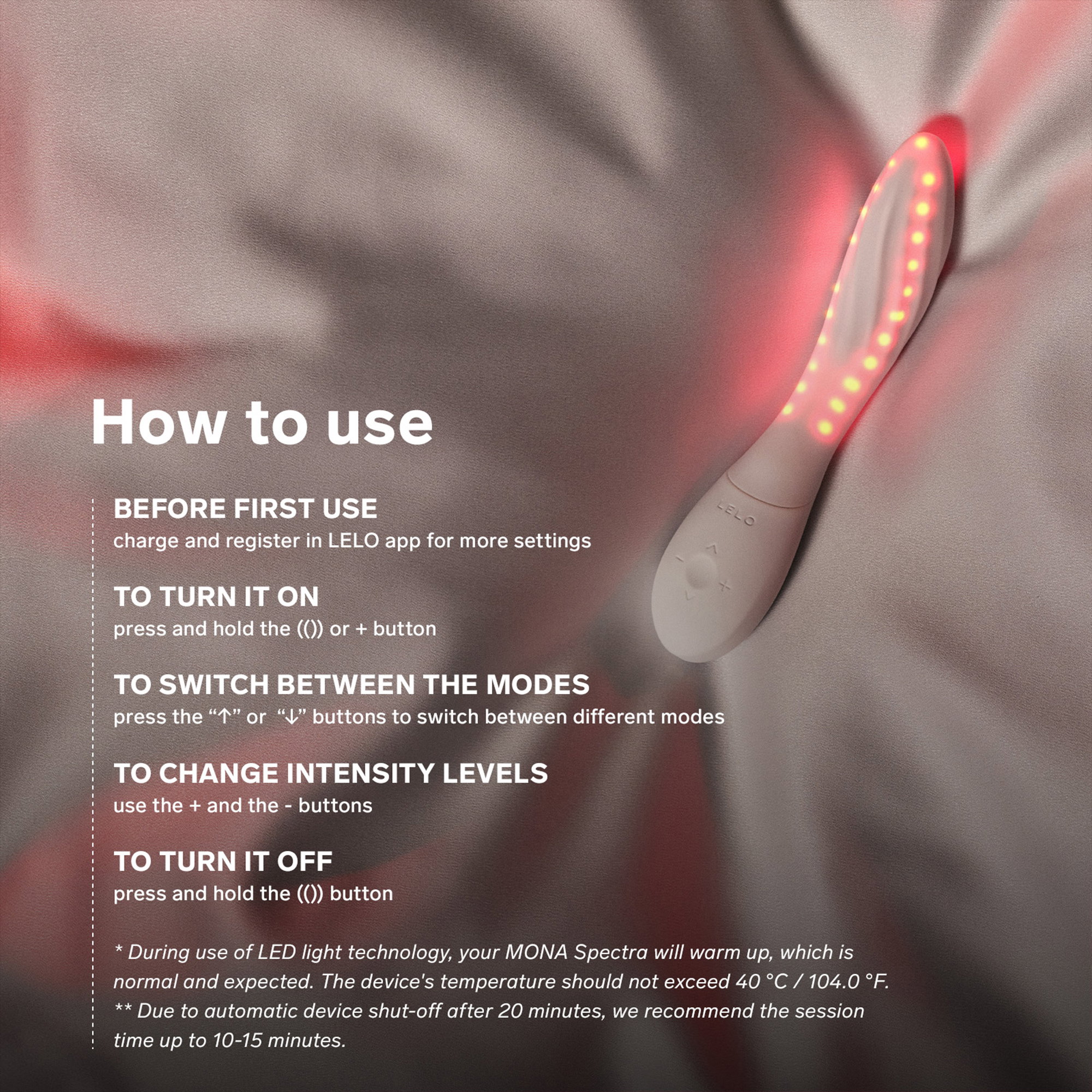 LELO - Mona Spectra - Red Light Wellness Massager - White