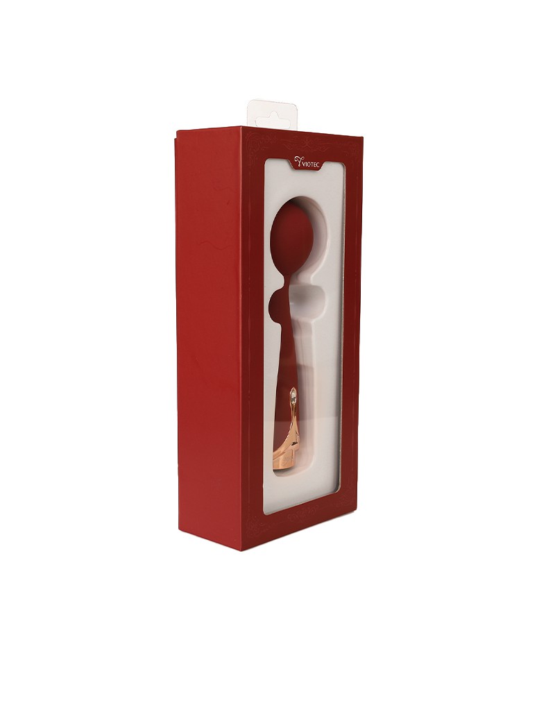 Viotec - Firelick - Mini Wand Vibrator - Gold & Wine Red