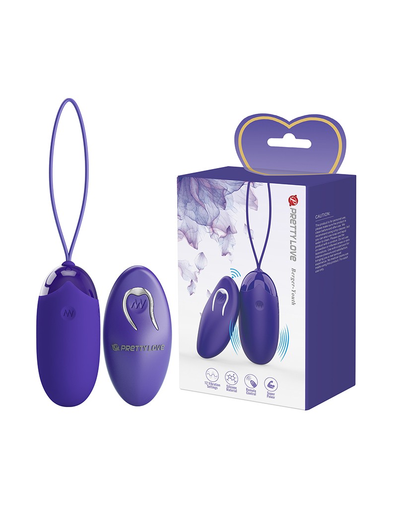 Pretty Love - Berger-Youth - Egg Vibrator with Remote Control - Blue