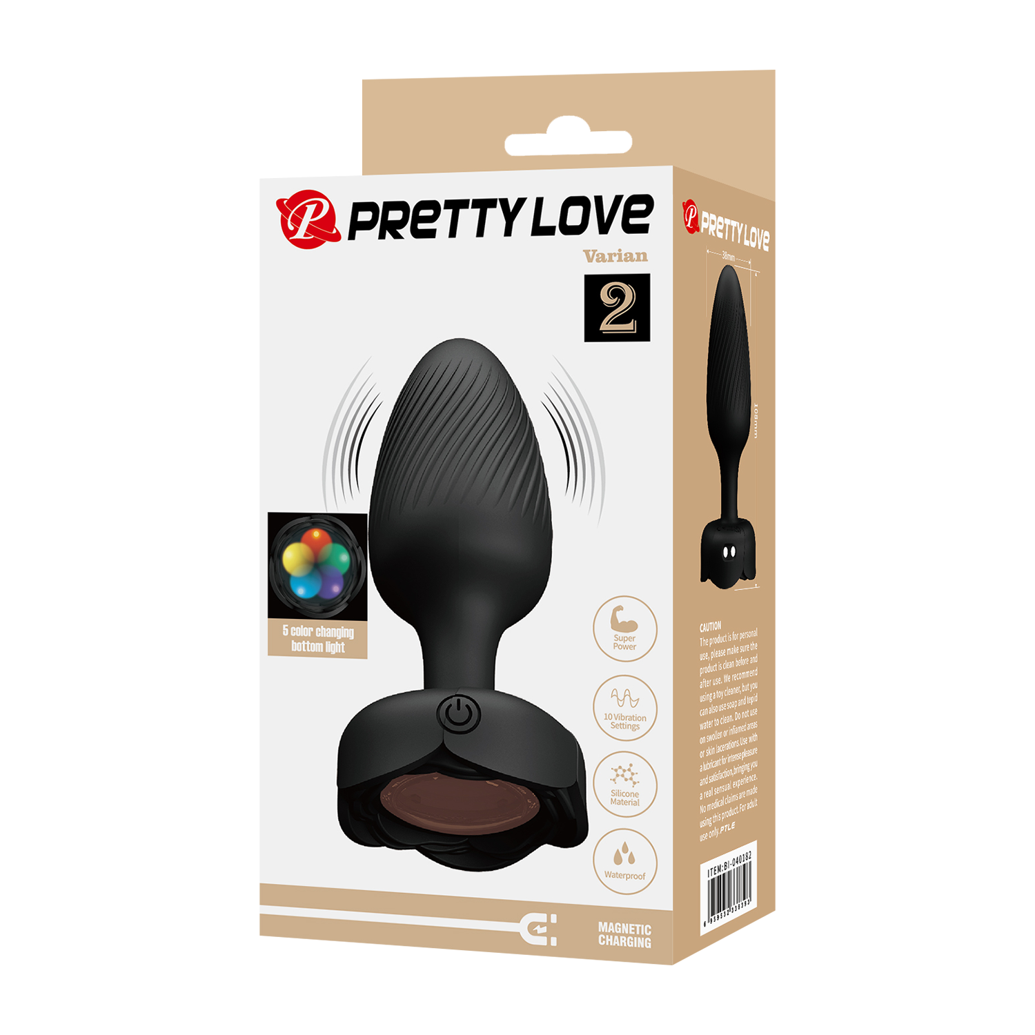 Pretty Love - Varian - Color Changing Light Butplug - Black