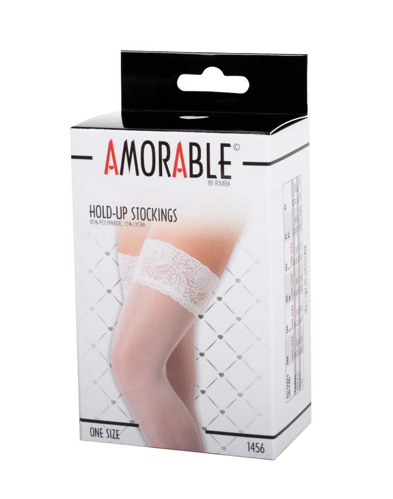 Amorable by Rimba - Hold-Up Stockings - One Size - White