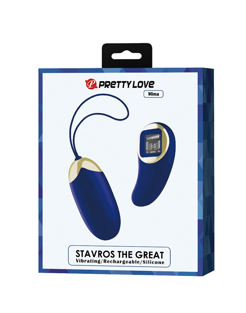 Pretty Love - Mina - Egg Vibrator with Remote Control - Dark Blue
