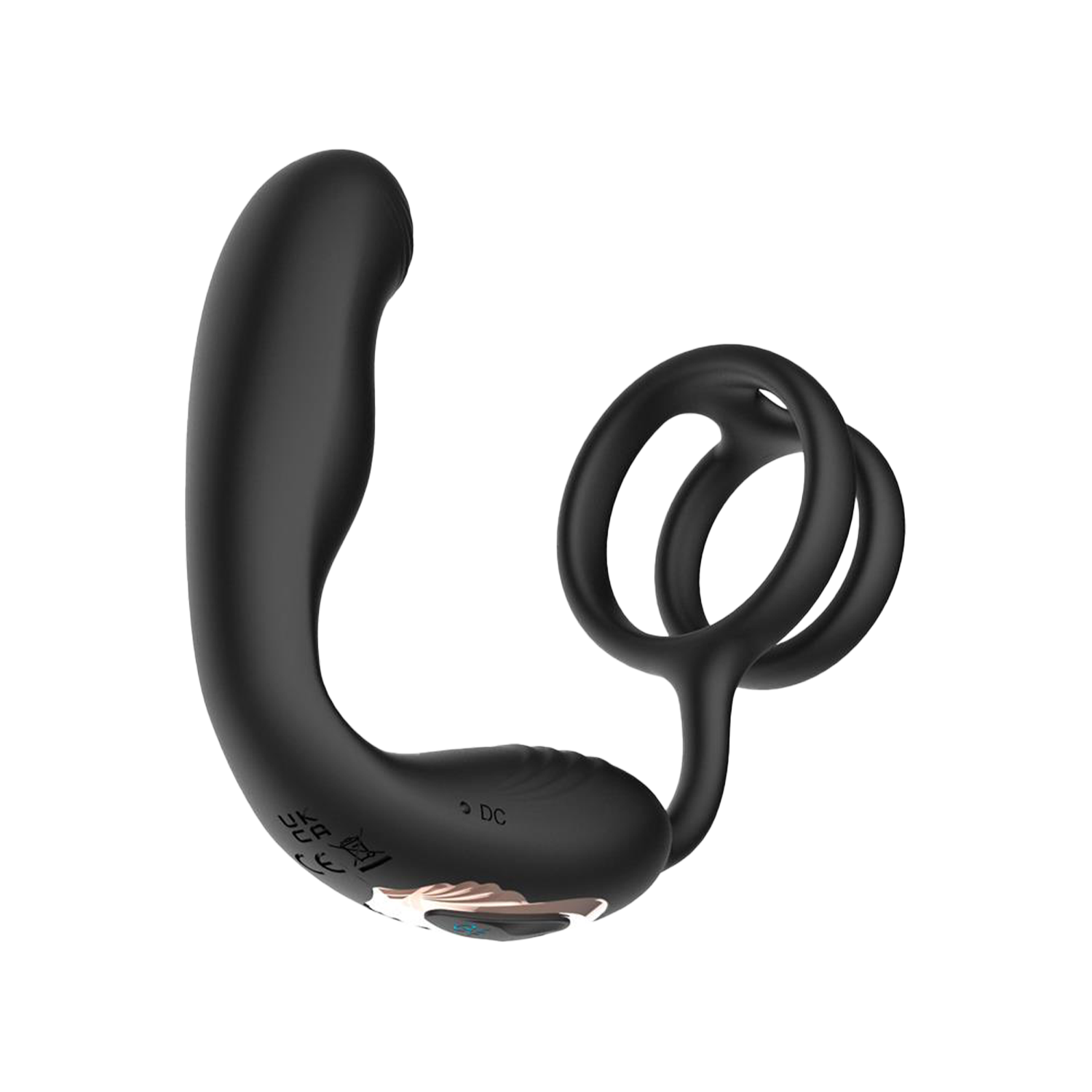 IY - Bruce - Prostate Massager 360º with Double Cockring Vibration - Black