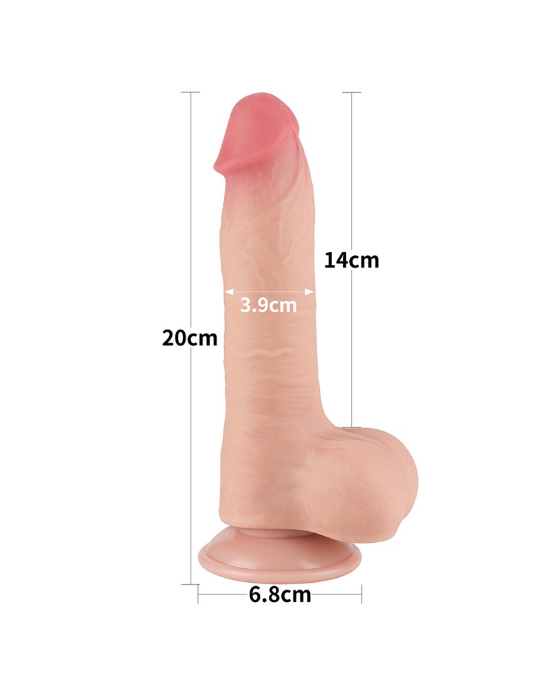 LoveToy - Sliding Skin Dildo 20 cm (Ø 3.9 cm) - Nude