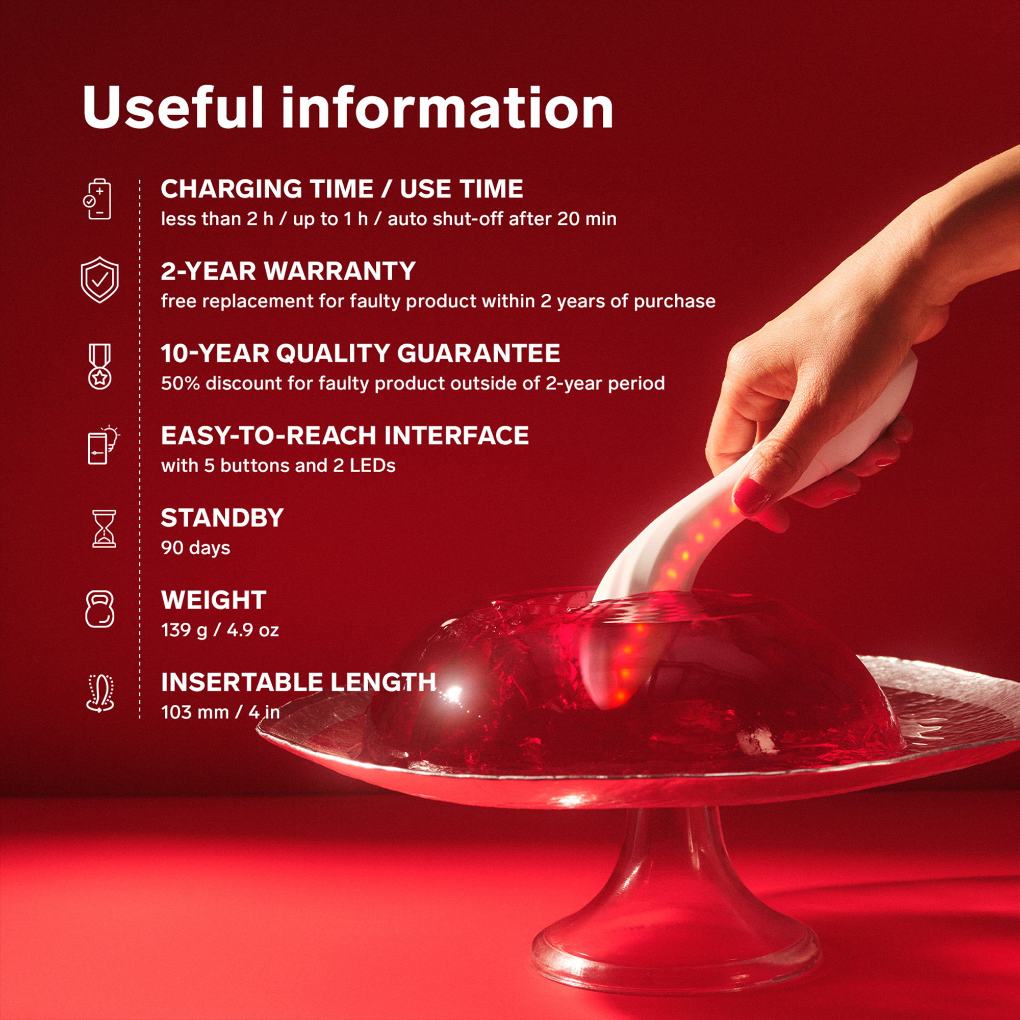 LELO - Mona Spectra - Red Light Wellness Massager - White