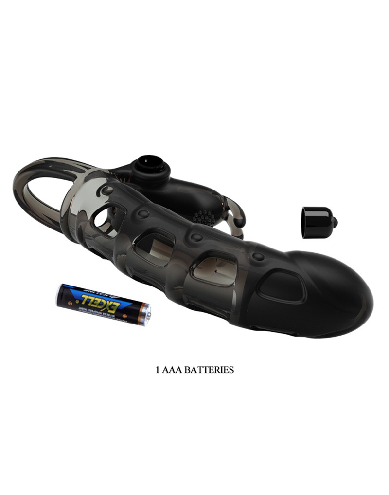 Pretty Love - Cuper - Penis Sleeve + Rabbit Vibrator - Black