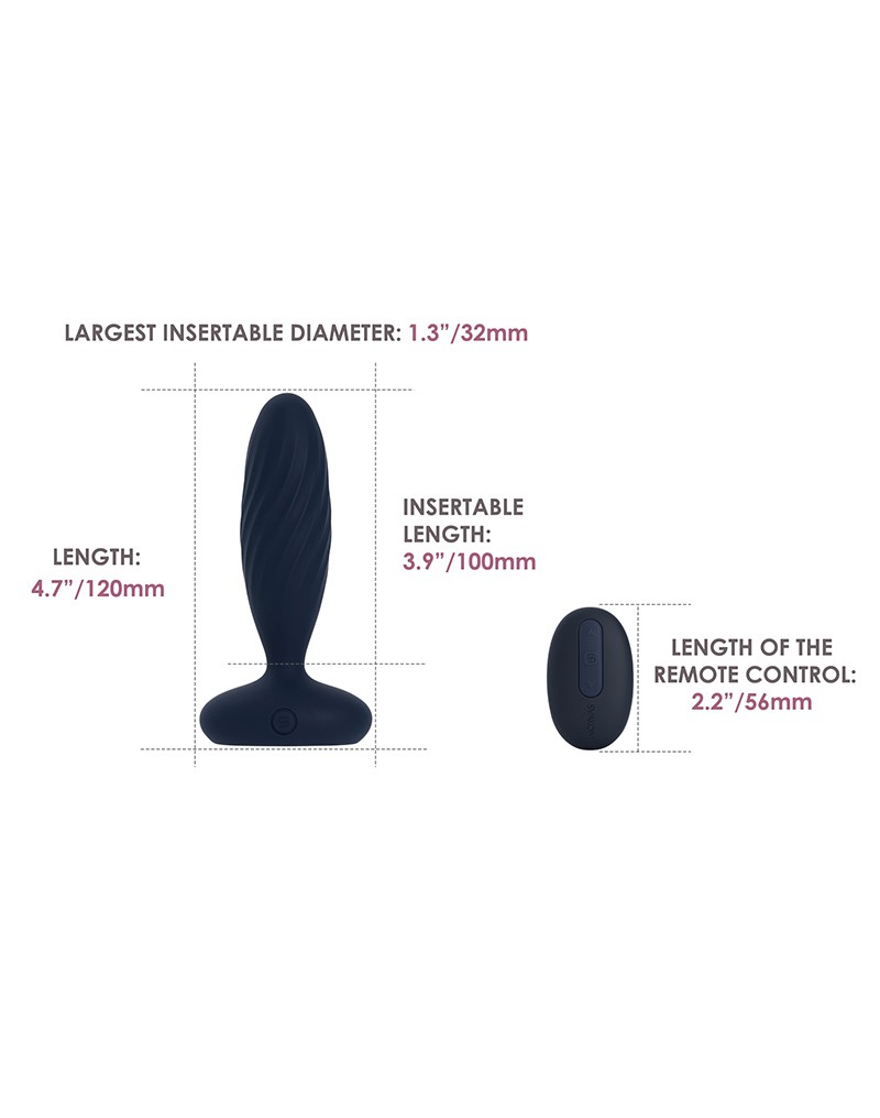 SVAKOM - Jordan - Anal Vibrator App Controlled - Navy Blue