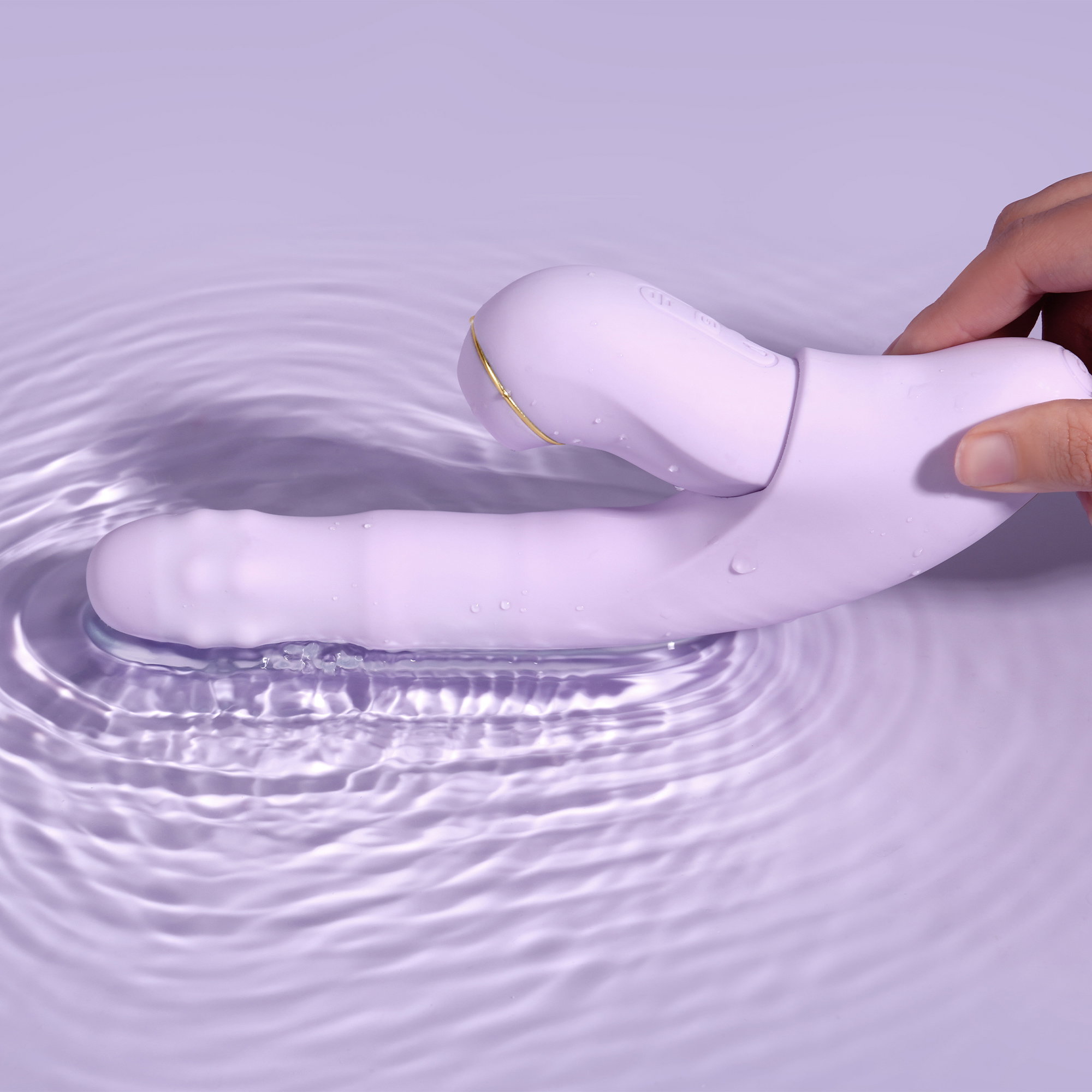 SVAKOM - DuoGlow - Thrusting Beaded Vibrator with Pulsating Stimulator - Lilac