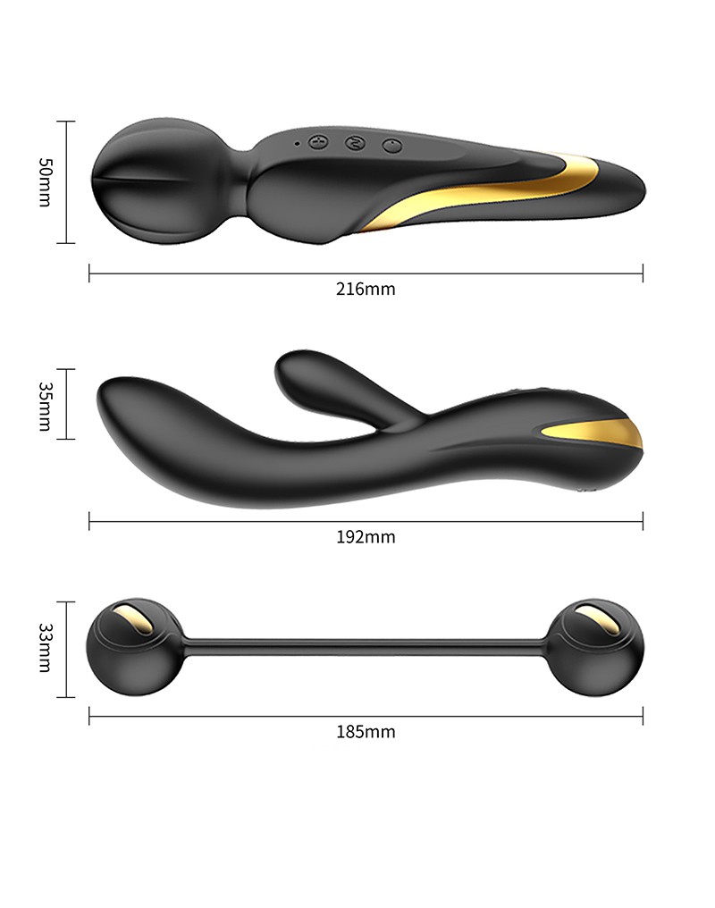 Pretty Love - Queens Luxury Collection - Vibrator - Finished with 18K Gold - Black