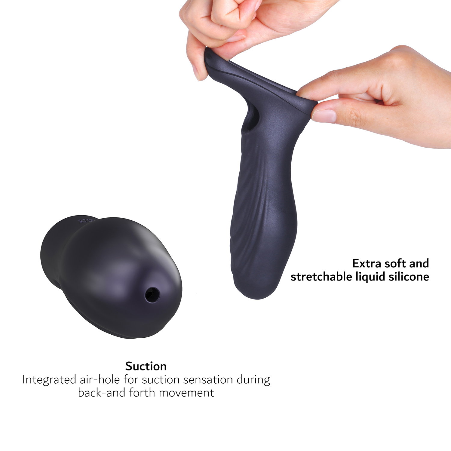 MANWAN - Ryzer Max - Penis Extender and Soft Masturbating Sleeve - Black Plum