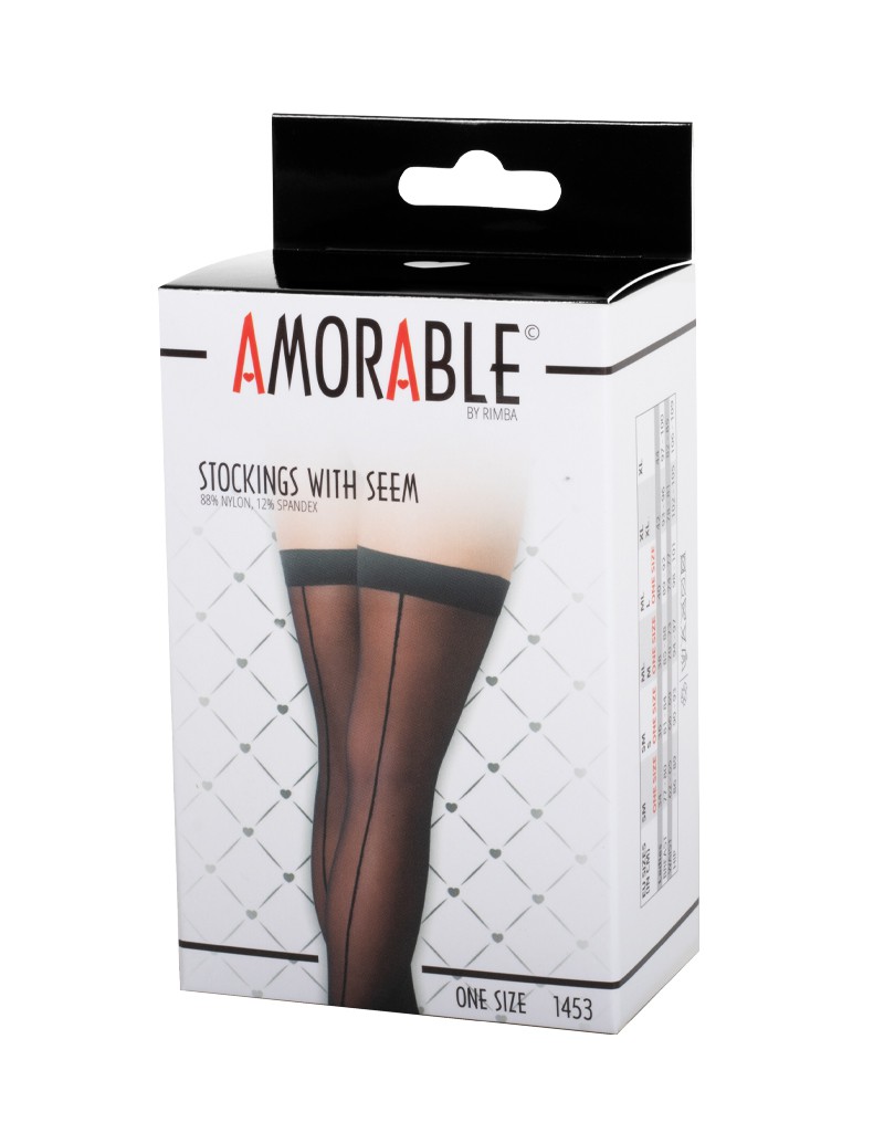 Amorable by Rimba - Stockings with Seam - One Size - Black