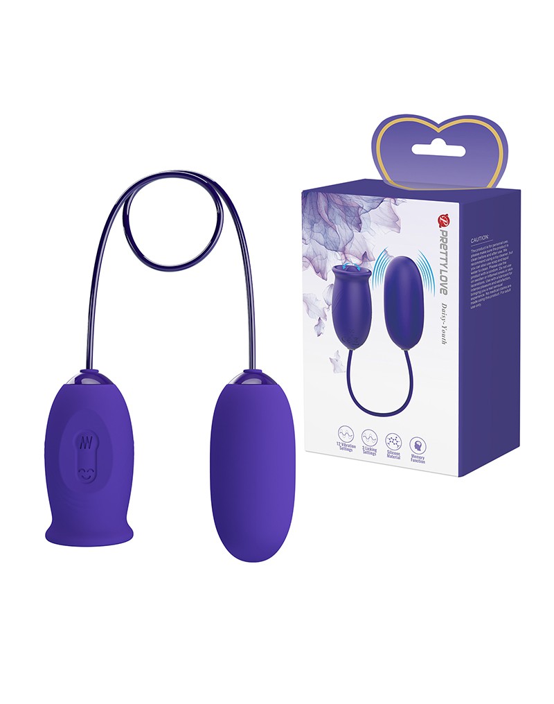 Pretty Love - Daisy-Youth - 2 in 1 Clit Licker and Vibrating Egg - Purple