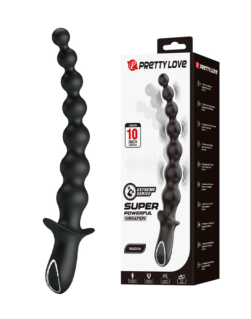 PL - Rigdon - Anal Beads Vibrator Plug - Black