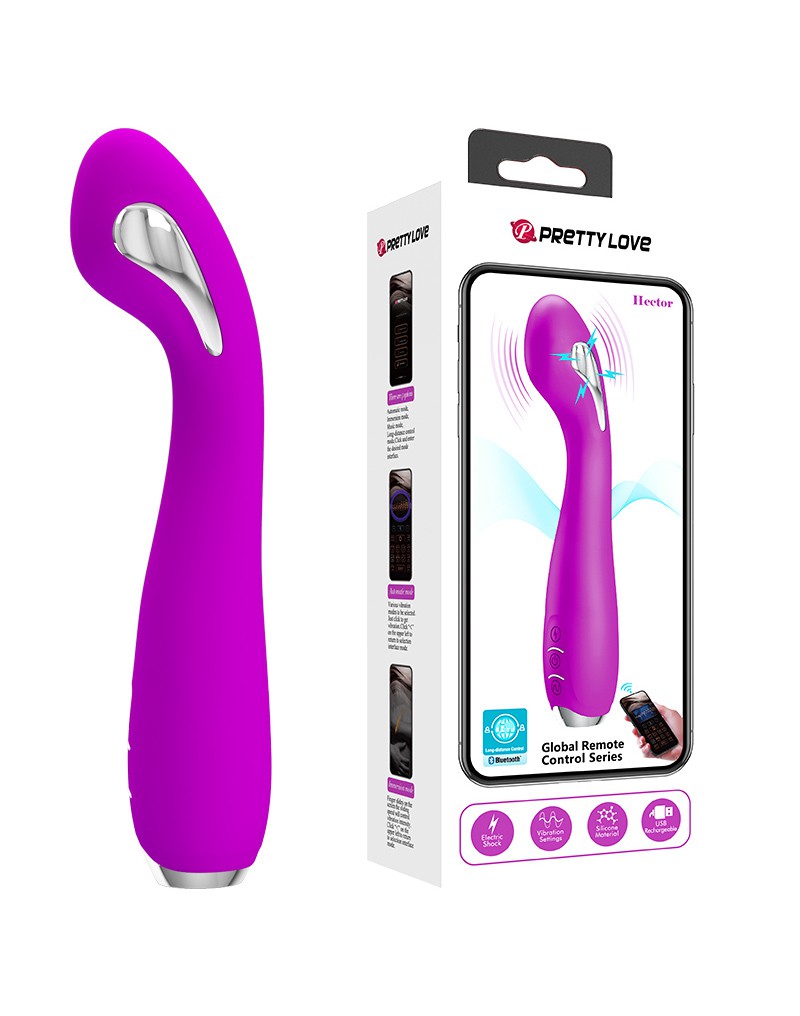 Pretty Love - Hector - G-Spot Electric Shock Vibrator with App Control - Purple