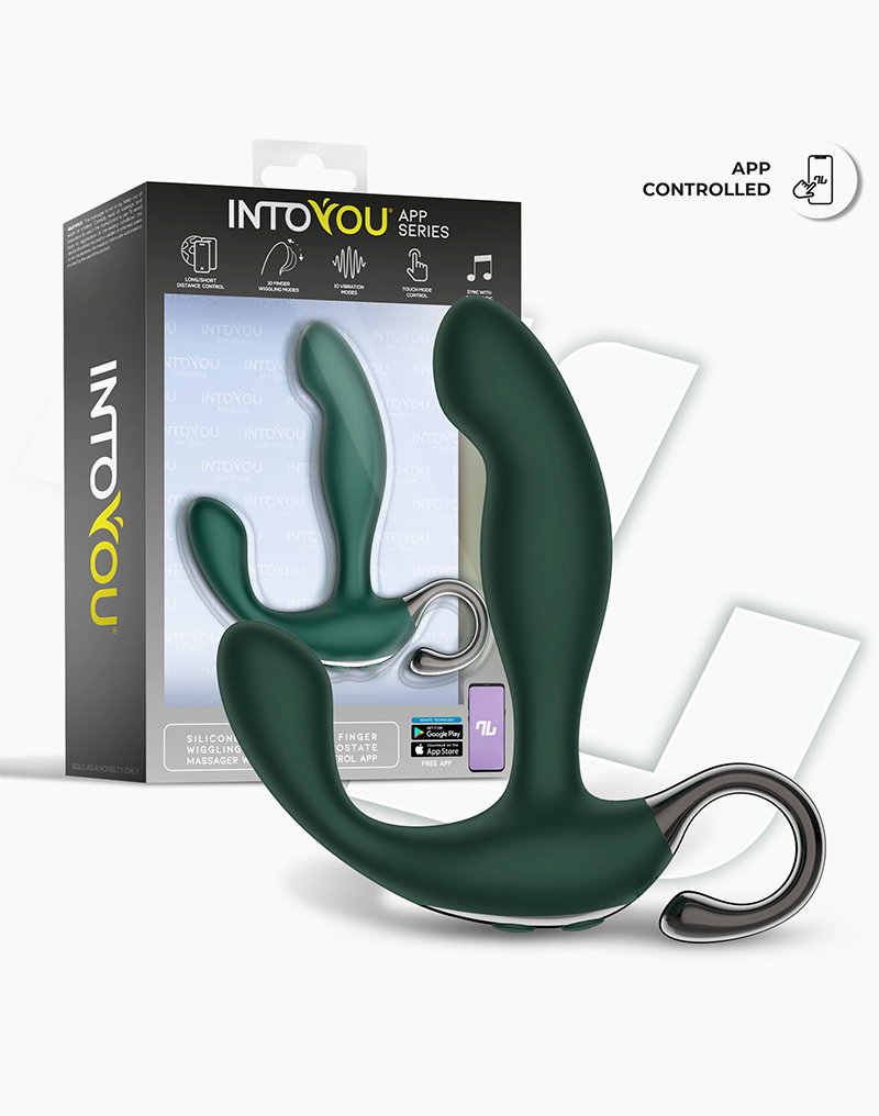 IY - Greeny - Prostate Massager with Finger Wiggling, App Controlled - Green