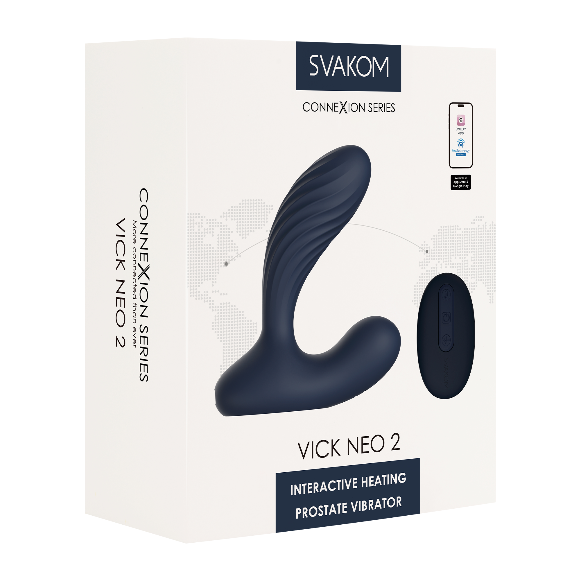 SVAKOM - Vick Neo 2 - Prostate Vibrator, App Controlled - Navy Blue