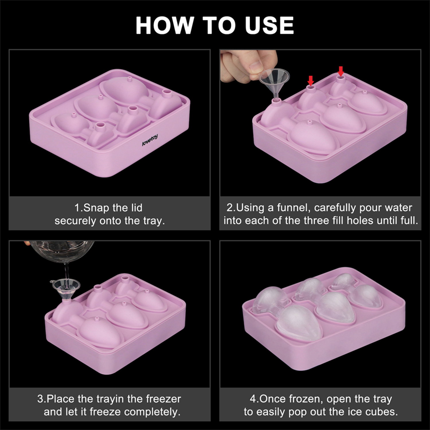 LoveToy - Silicone Ice Tray - Butt Plug - Pink