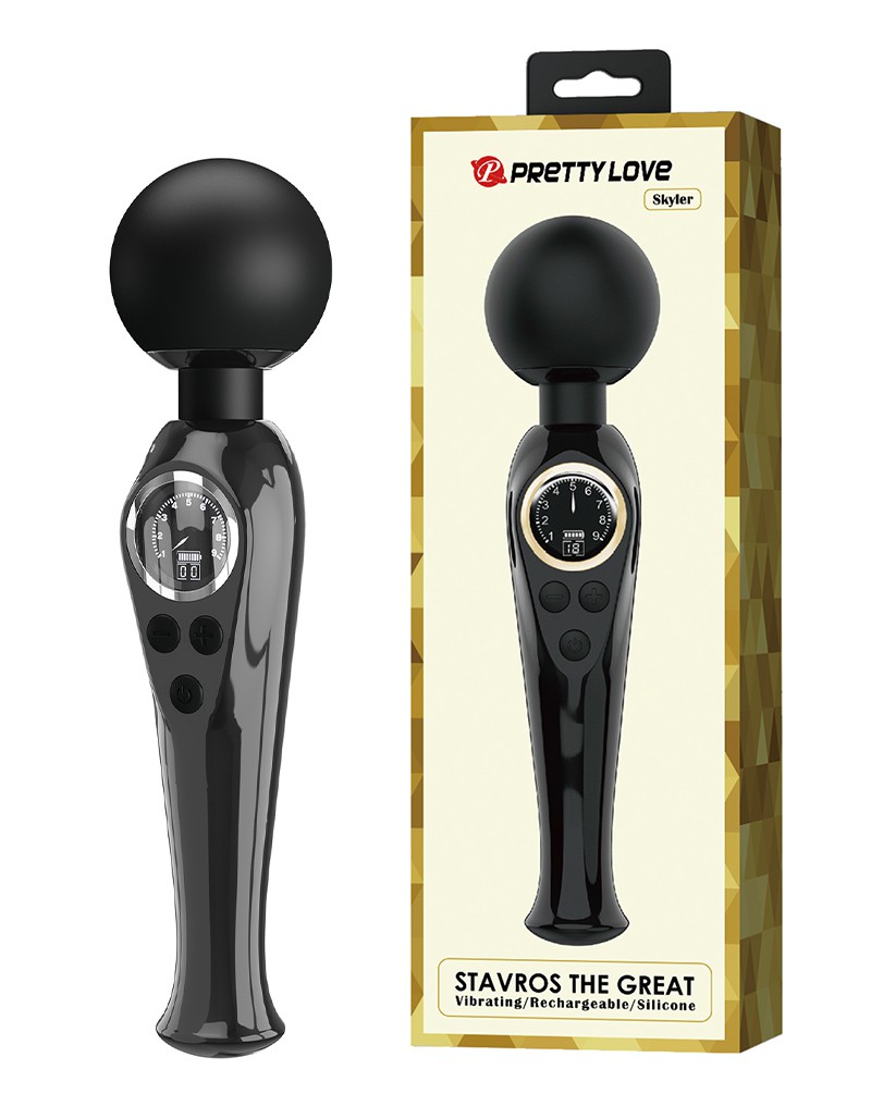 Pretty Love - Skyler - Wand Vibrator with Digital LED Display - Black