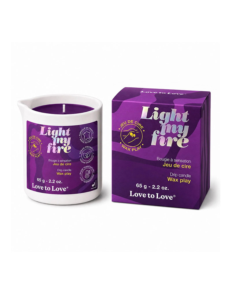 Love to Love - Light My Fire - Drip Candle - Wax Play - Purple - 65g
