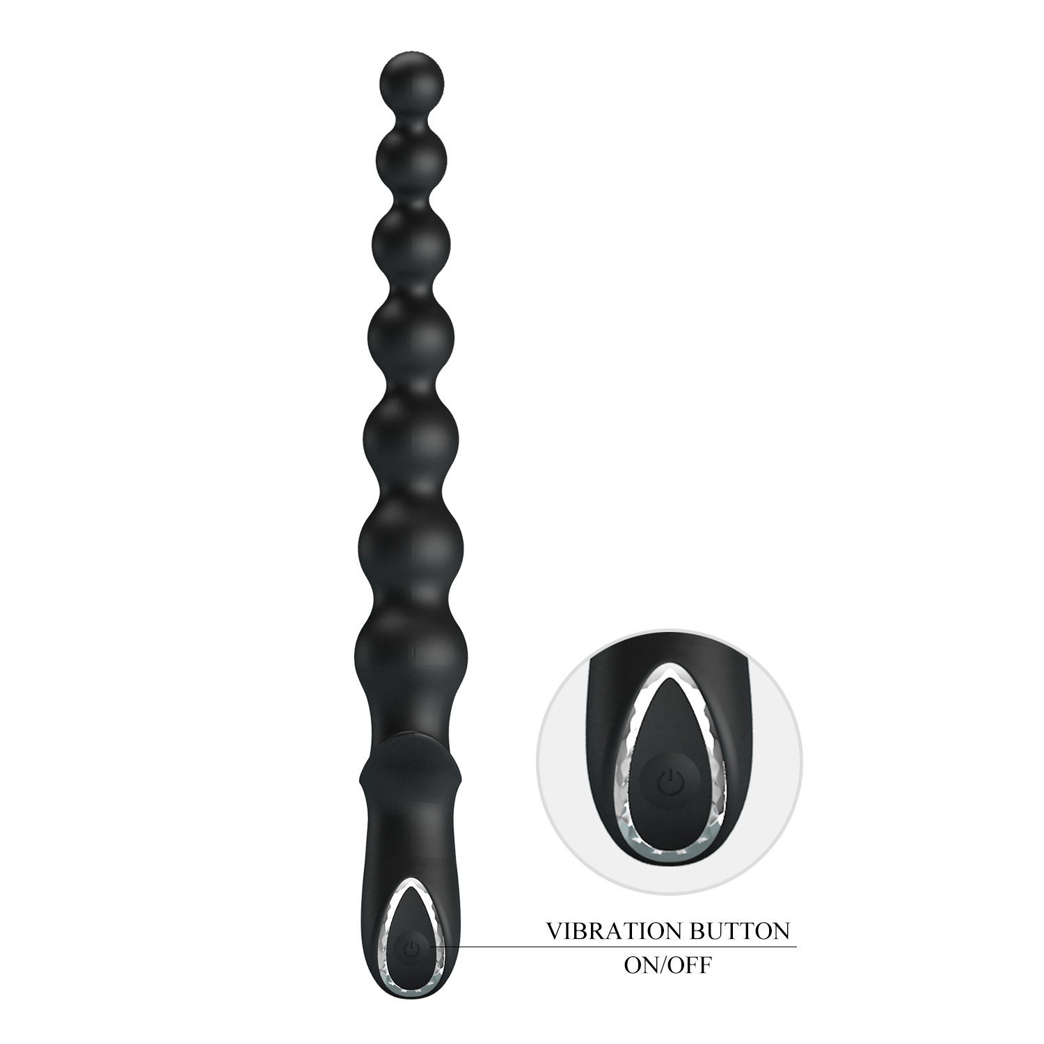 PL - Rigdon - Anal Beads Vibrator Plug - Black