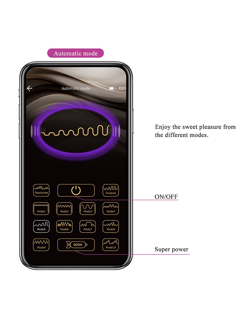 Pretty Love - August - Couple Vibrator with App Control - Purple