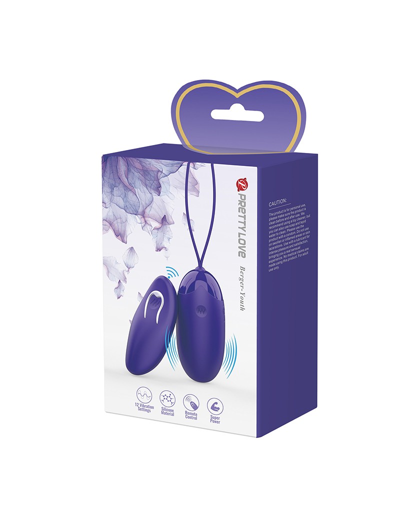 Pretty Love - Berger-Youth - Egg Vibrator with Remote Control - Blue