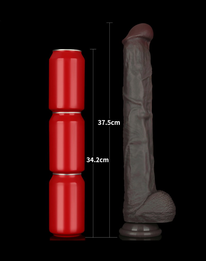 LoveToy - Nature Cock - 14,5" Dual Layered Bendable Cock XXL - Black