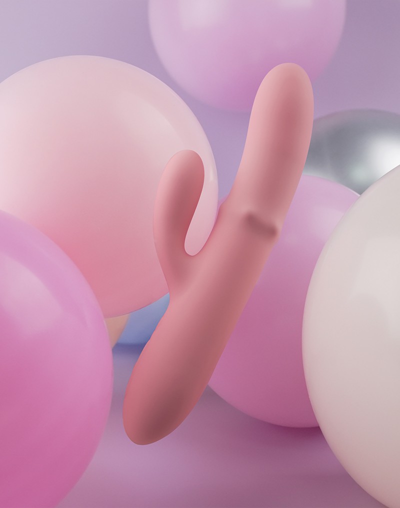 SVAKOM - Mora Neo - Interactive Rabbit Vibrator with Thrusting Beads - Pink