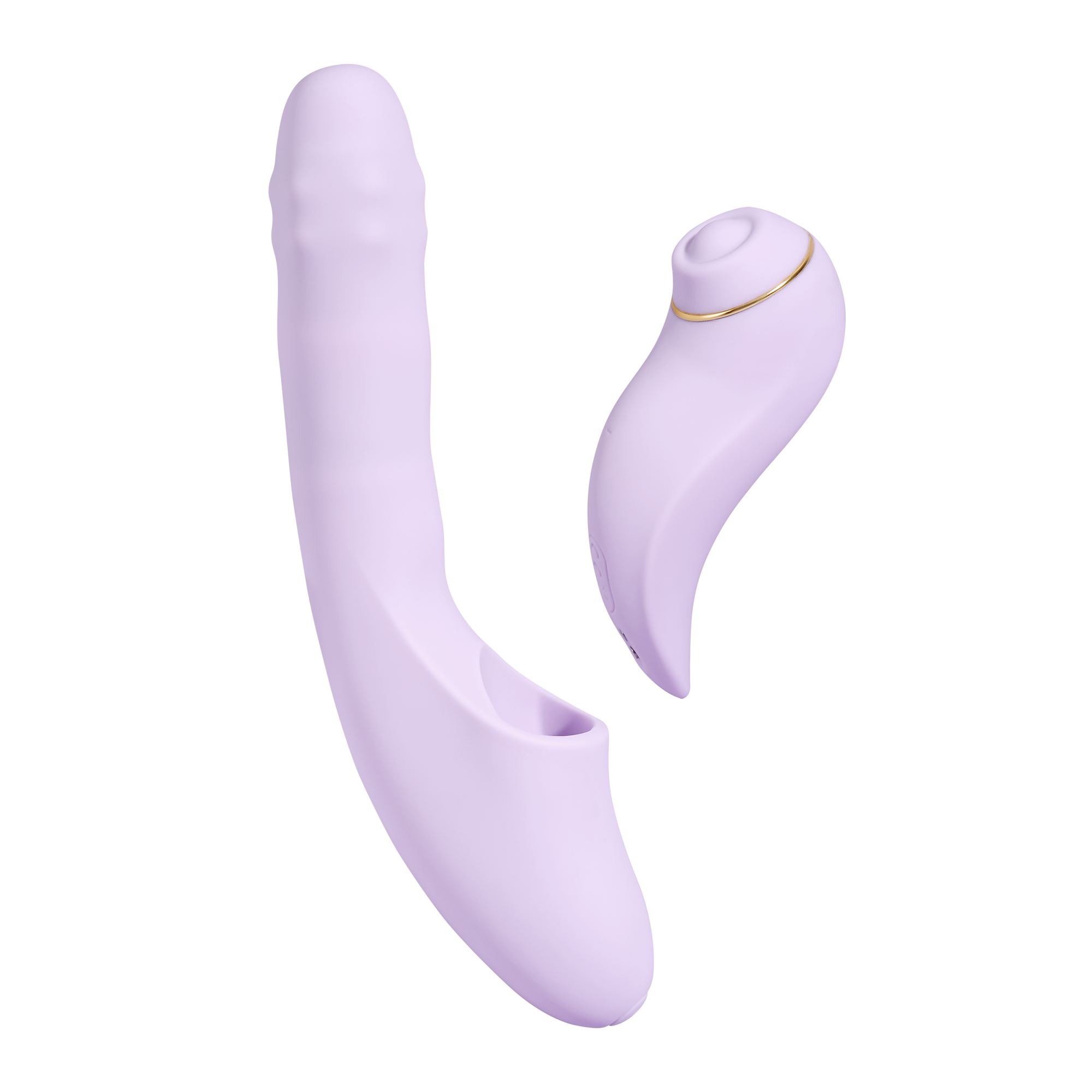 SVAKOM - DuoGlow - Thrusting Beaded Vibrator with Pulsating Stimulator - Lilac