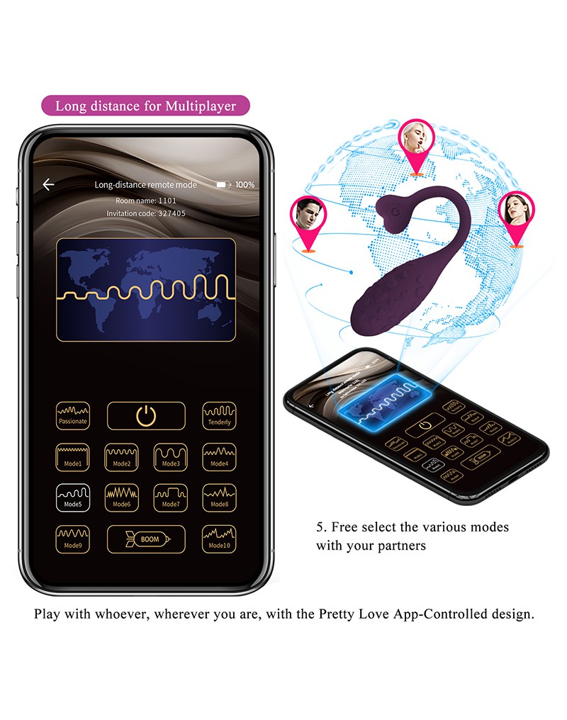 Pretty Love - Fisherman - Wearable Vibrator with App Control - Purple