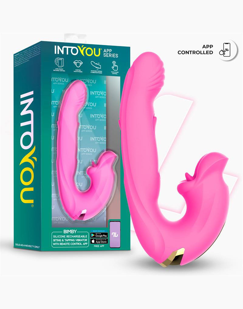 IY - Bimby - Biting and Double Tongue Tapping Vibrator with App - Pink