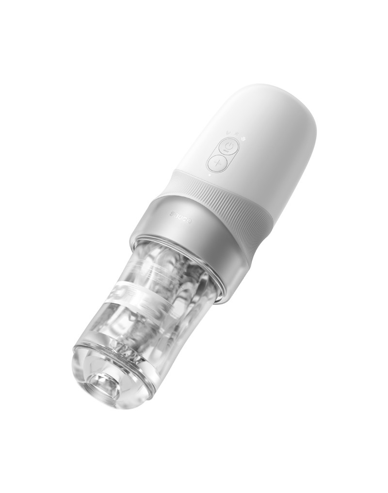 Sauce - Extra Sauce - Electronic Masturbator with White Sauce Cup - White