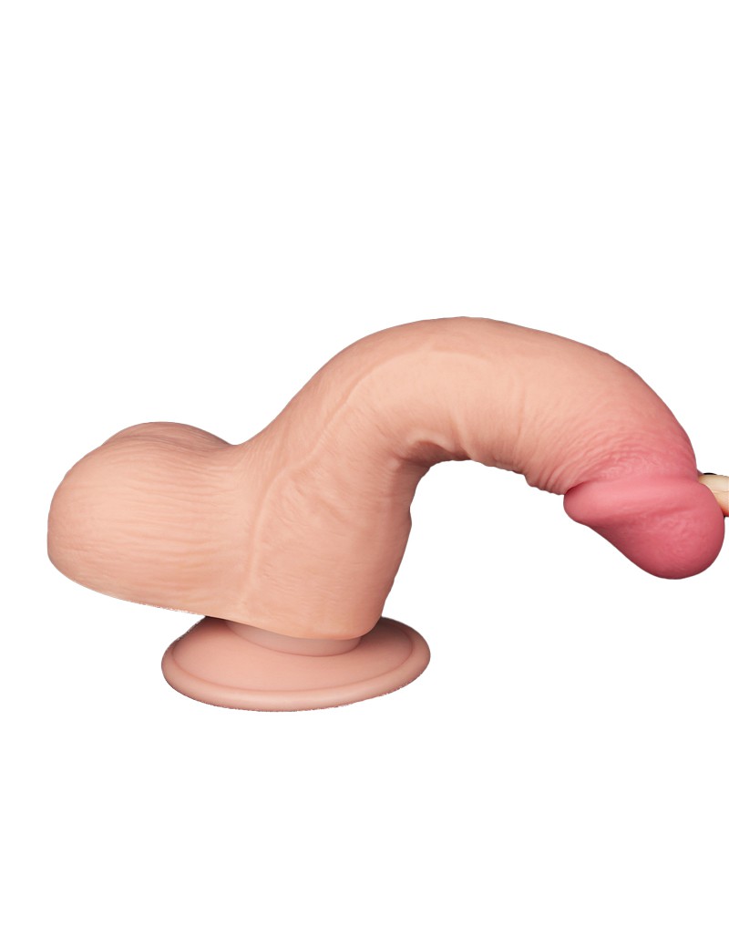 LoveToy - Sliding Skin Dildo 19.5 cm (Ø 3.7 cm) - Nude