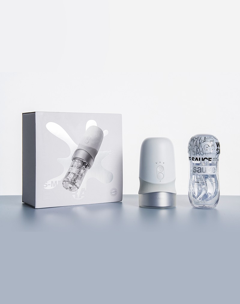 Sauce - Extra Sauce - Electronic Masturbator with White Sauce Cup - White
