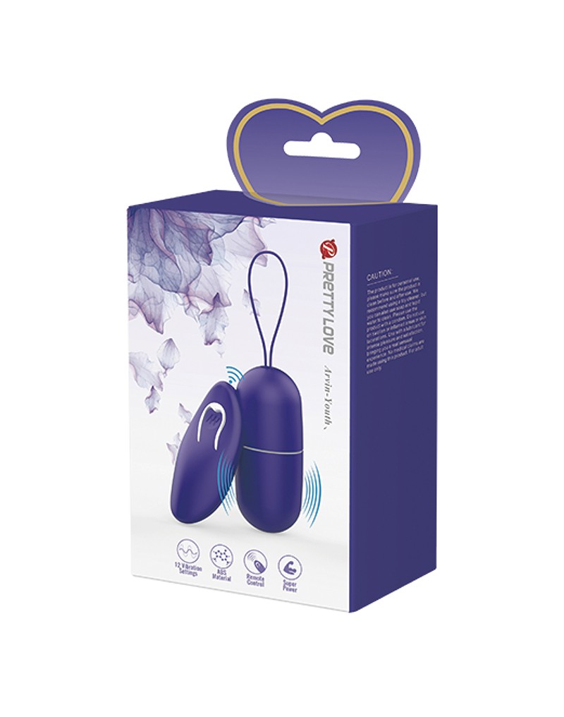 Pretty Love - Arvin-Youth - Egg Vibrator with Remote Control - Purple