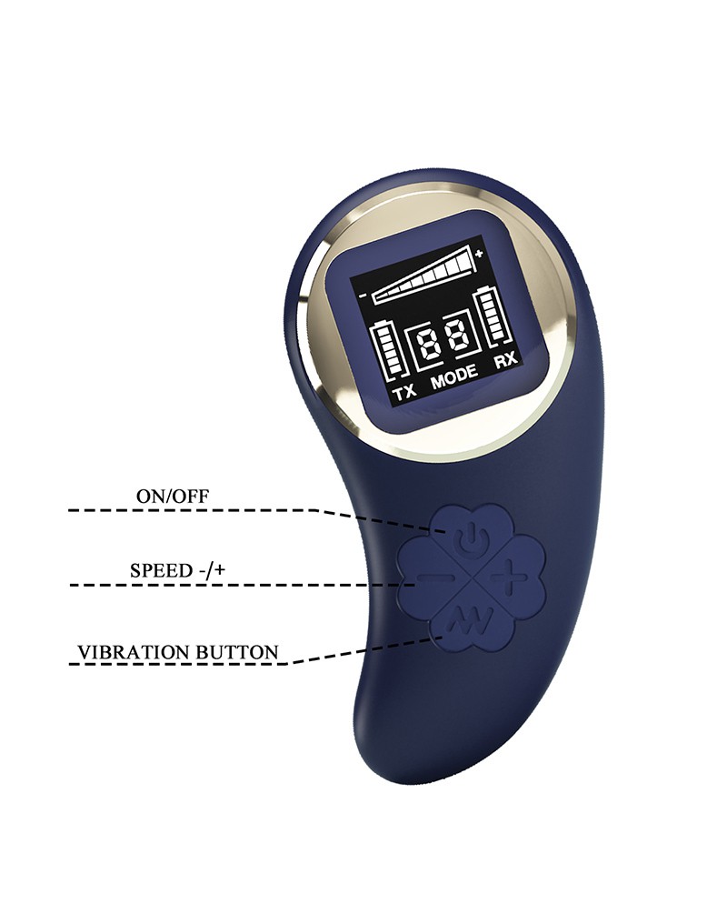 Pretty Love - Mina - Egg Vibrator with Remote Control - Dark Blue
