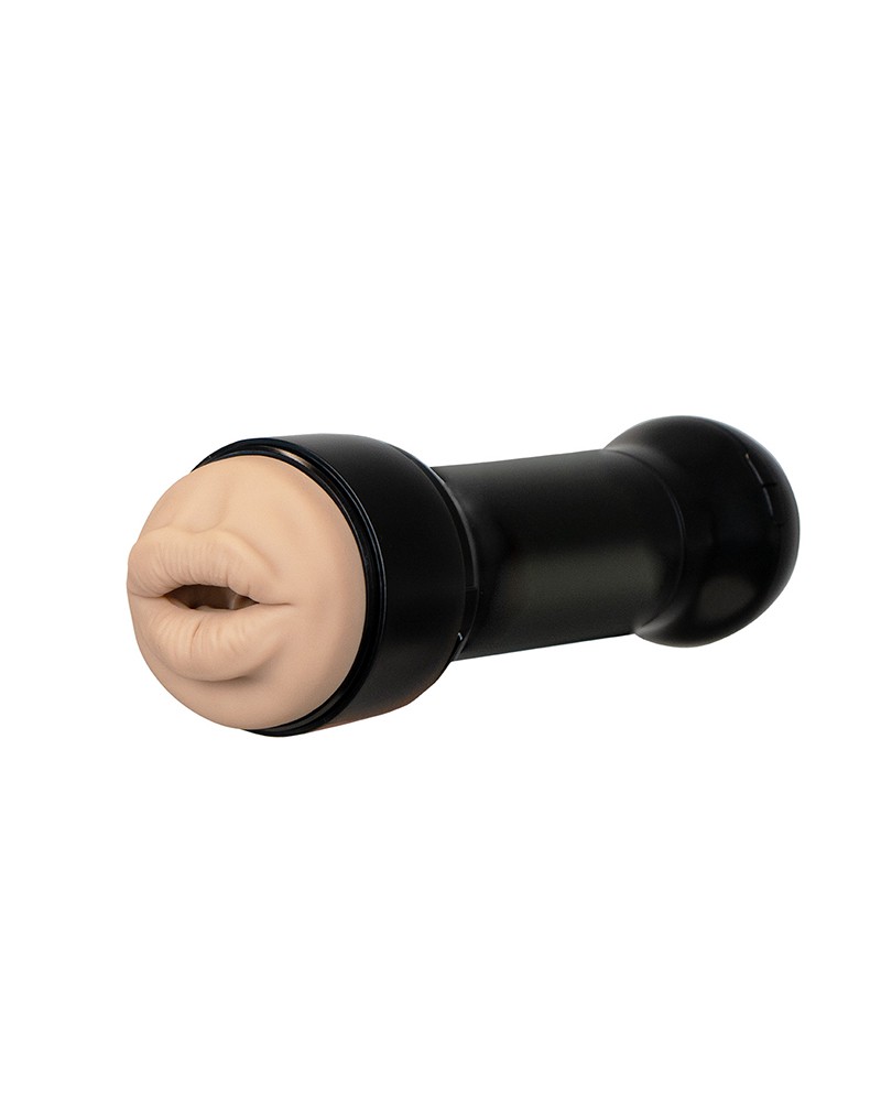 Kiiroo - Combo Set of Interactive Suction Masturbator PowerBlow and FeelStar Victoria June Mouth Stroker - Black