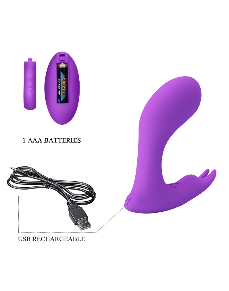 Pretty Love - Idabelle - G-Spot Wearable Thumping Vibrator with Remote Control - Purple