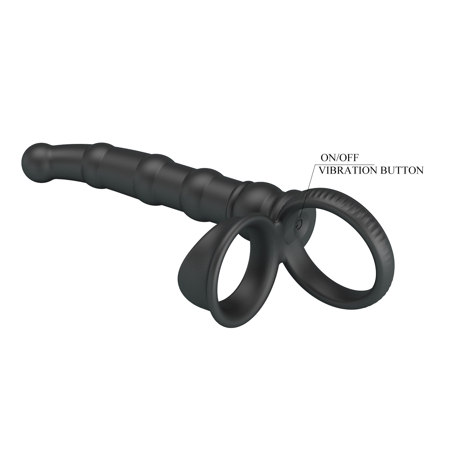 PL - Tatum - Anal Vibrator with Cock Ring - Black