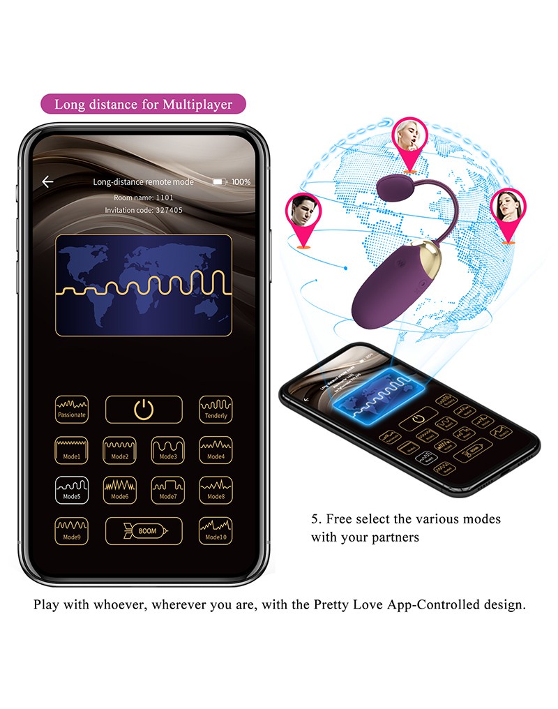 Pretty Love - Abner - Wearable Vibrator with App Control - Purple
