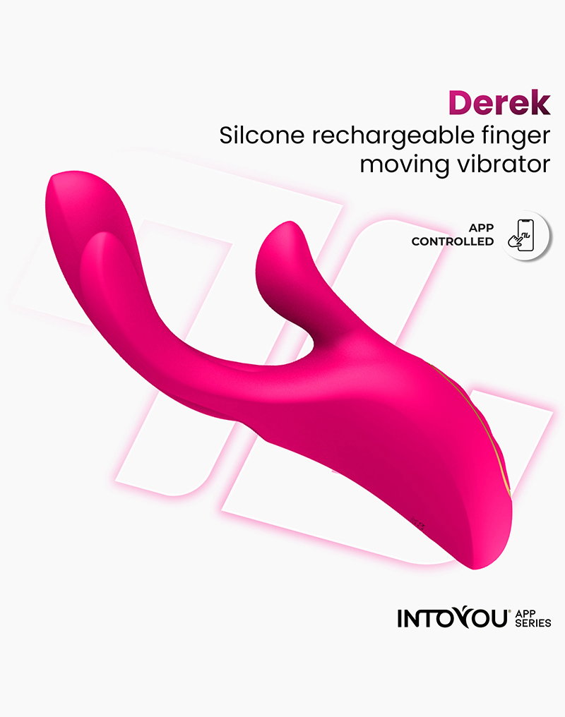 IY - Derek - Vibe with Finger Movement, 3 Motors, App Controlled- Pink