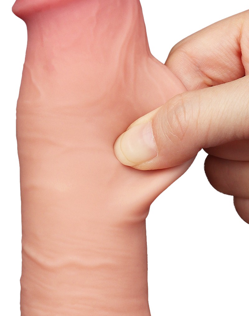 LoveToy - Sliding Skin Dildo 20 cm (Ø 3.9 cm) - Nude