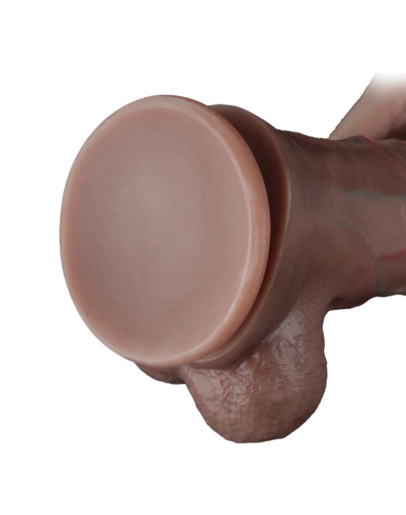 LoveToy - Dual Layered Silicone Dildo 29.5 cm (Ø 5.5 cm) - Brown