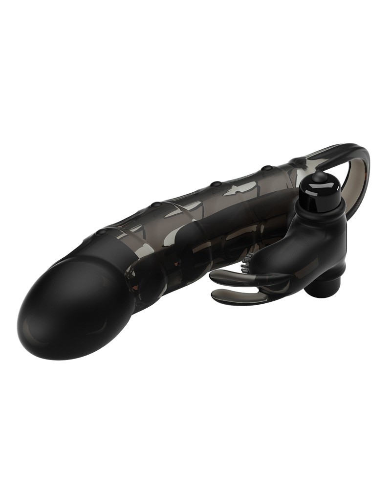 Pretty Love - Cuper - Penis Sleeve + Rabbit Vibrator - Black