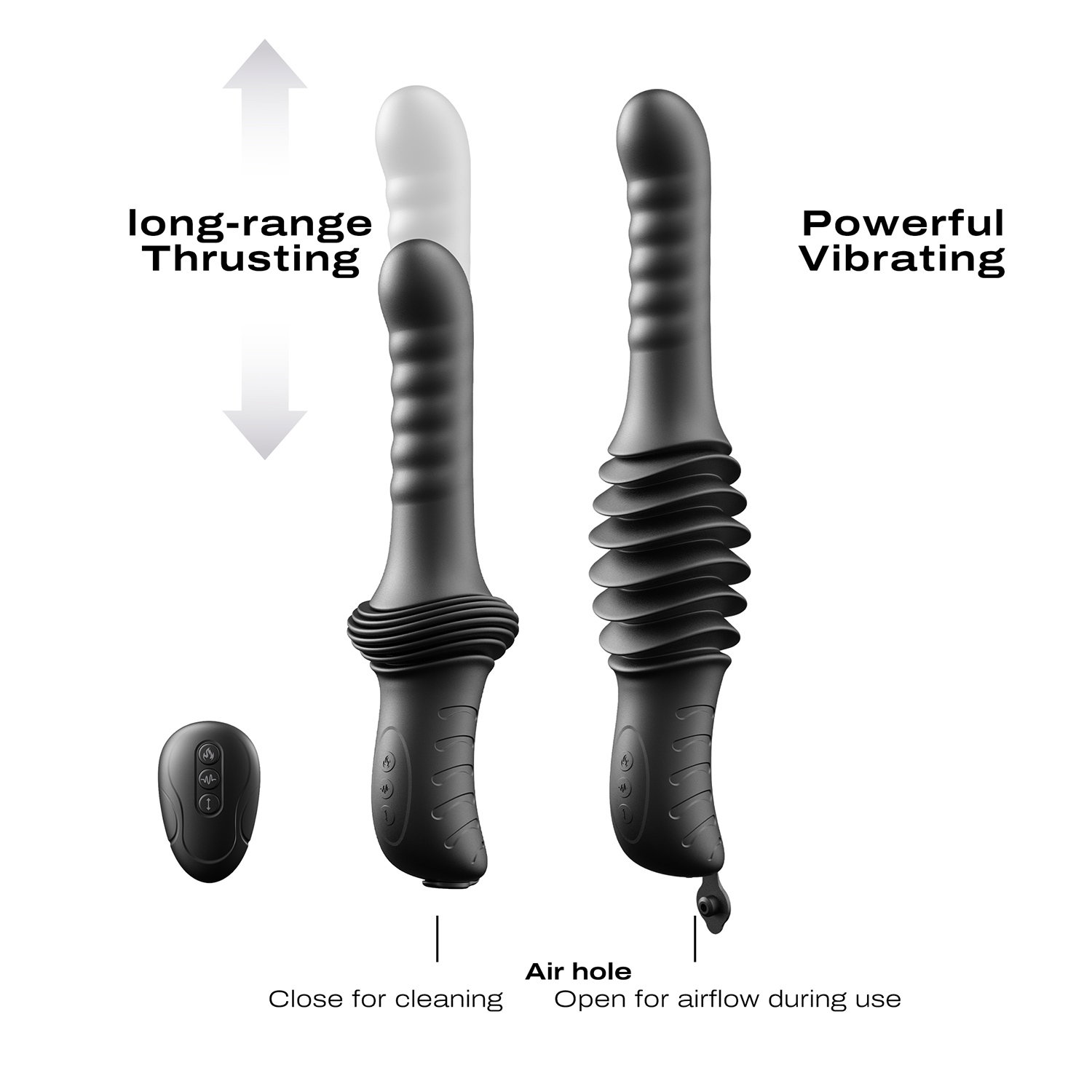 Dorcel - Deep Orgasm - Thrusting Vibrator - Black