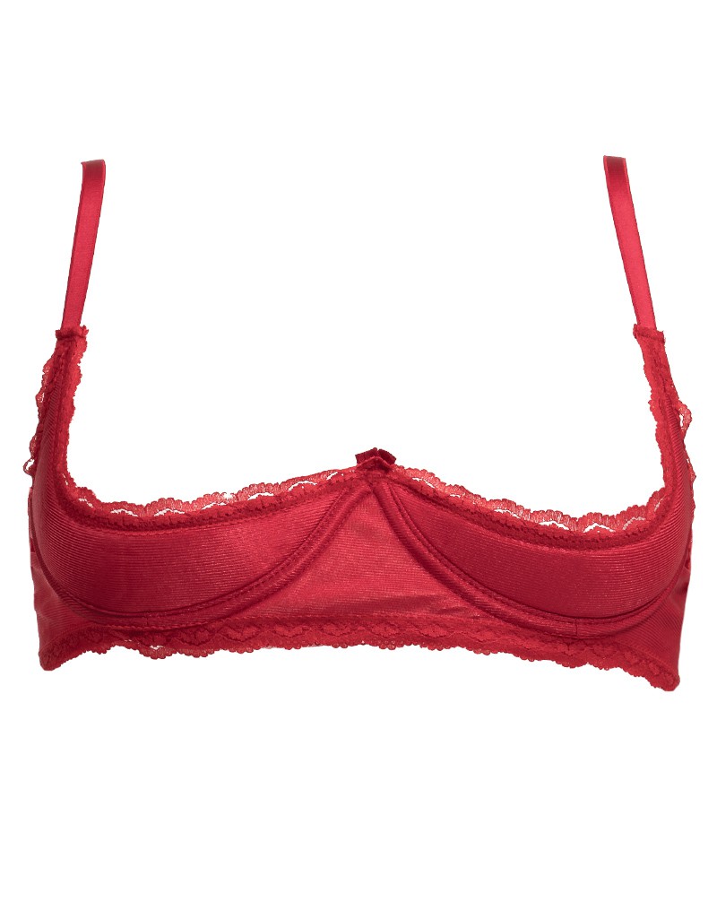 Amorable by Rimba - 1/2 Cup Bra - Red