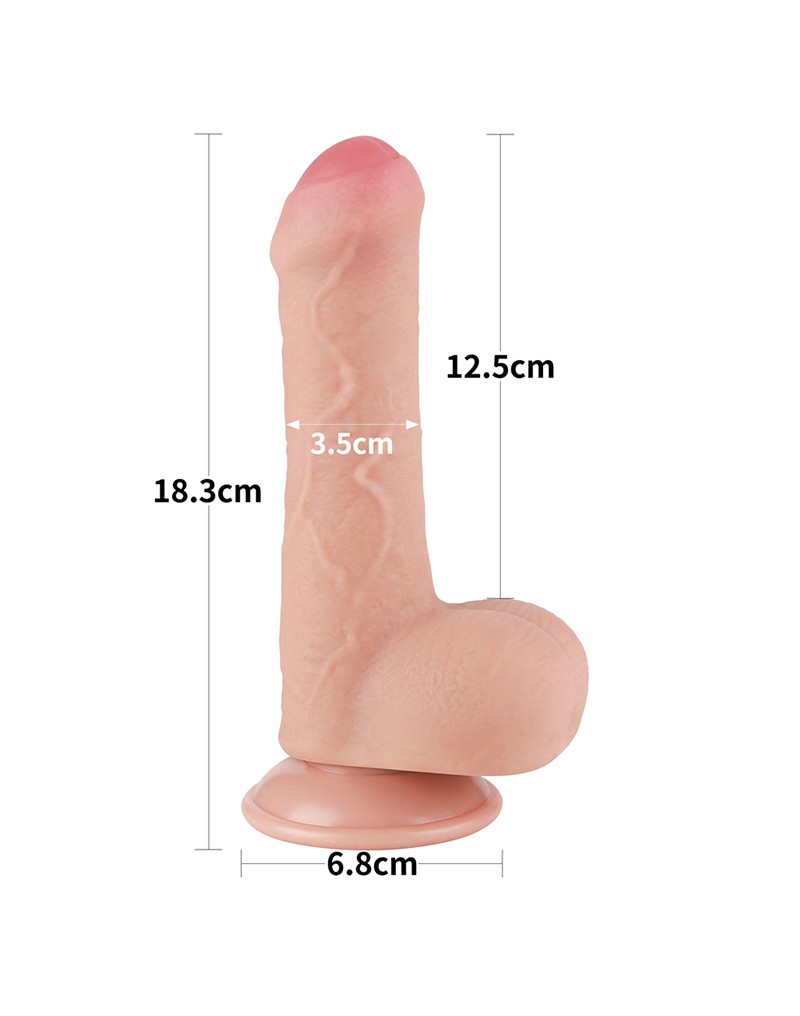 LoveToy - Sliding Skin Dildo 18.3 cm (Ø 3.5 cm) - Nude