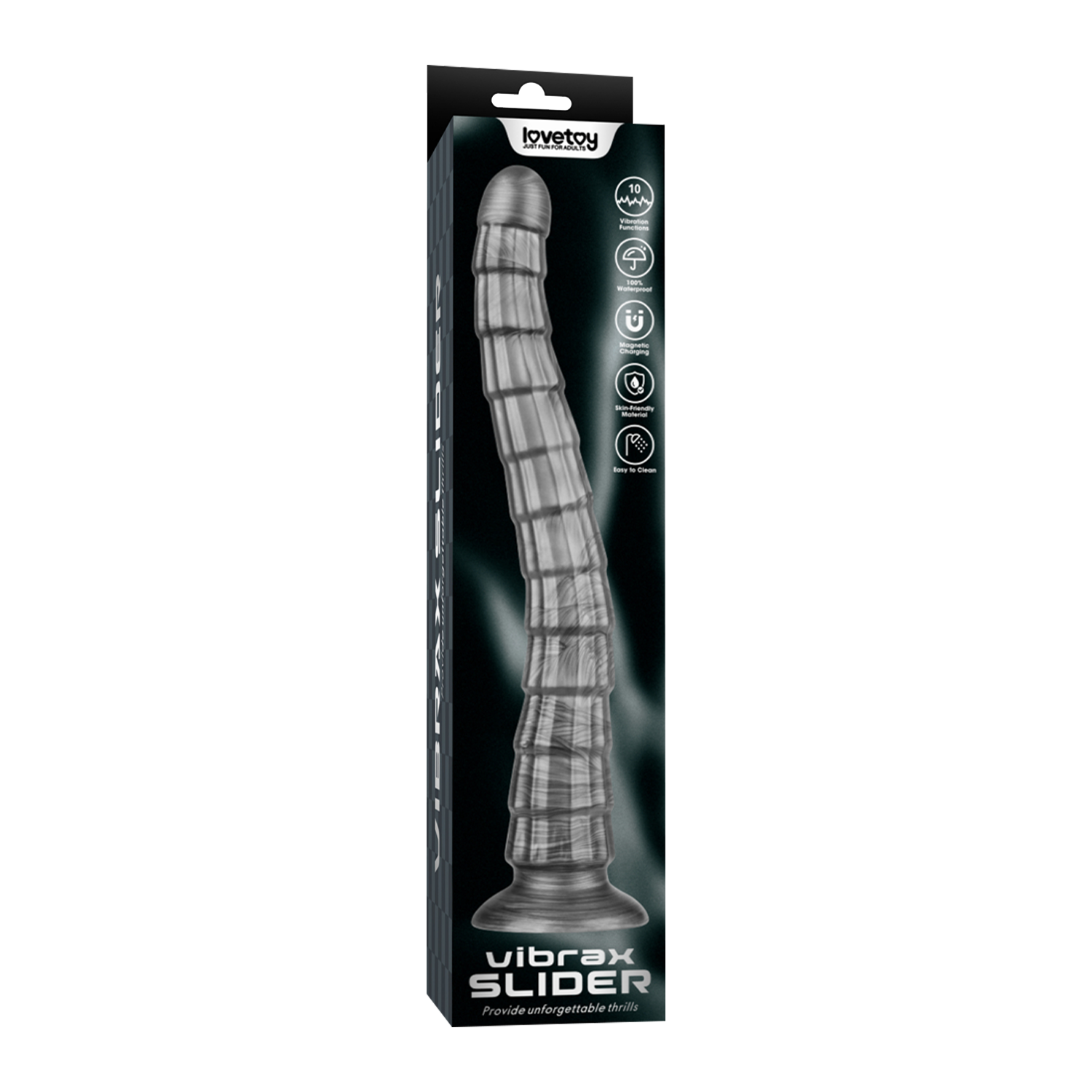 LoveToy - 14,5"King Sized Vibrating Vibrax Slider - Silver